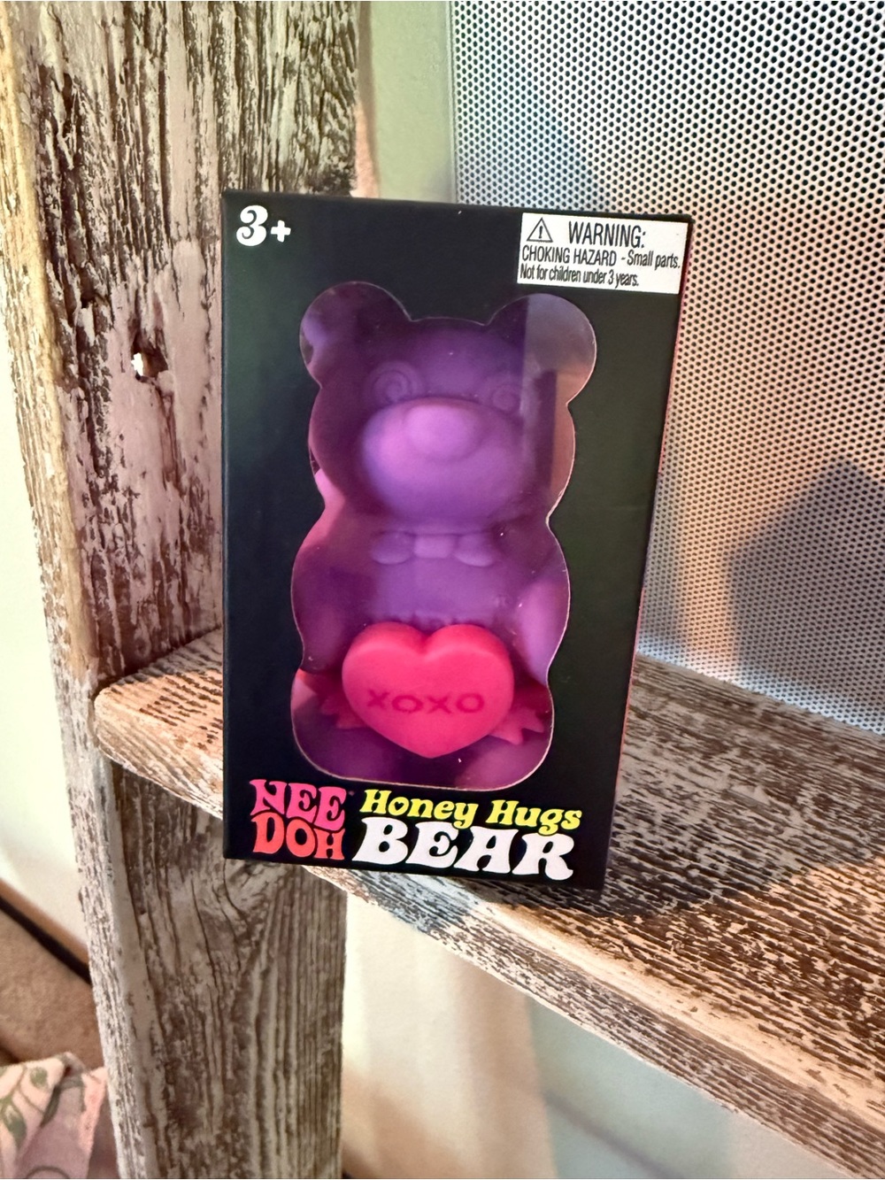 Honey Hugs Bear Plush - Purple with Pink Heart